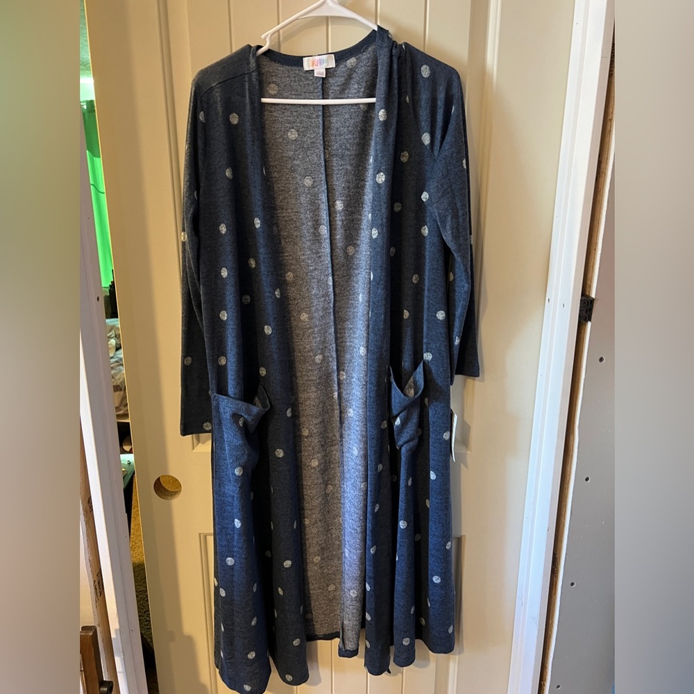 LuLaRoe Heathered Gray duster Cardigan